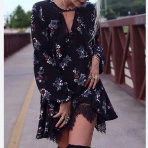 *SOLD* Free People Black Floral Tree Swing Tunic